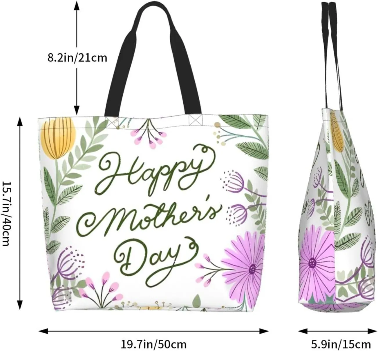 Mothers Day Tote bag Large Reusable Shoulder mom tote Bag Travel Bag With Inner Pocket MamaTote Bag Mothers gift