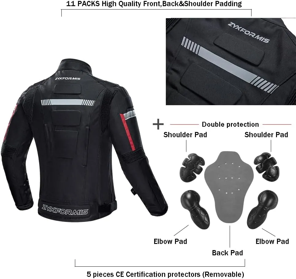 Motorcycle Jacket Motorbike Biker Waterproof Jackets Windproof Full Body Protective Gear Armoured Summer Winter for Men