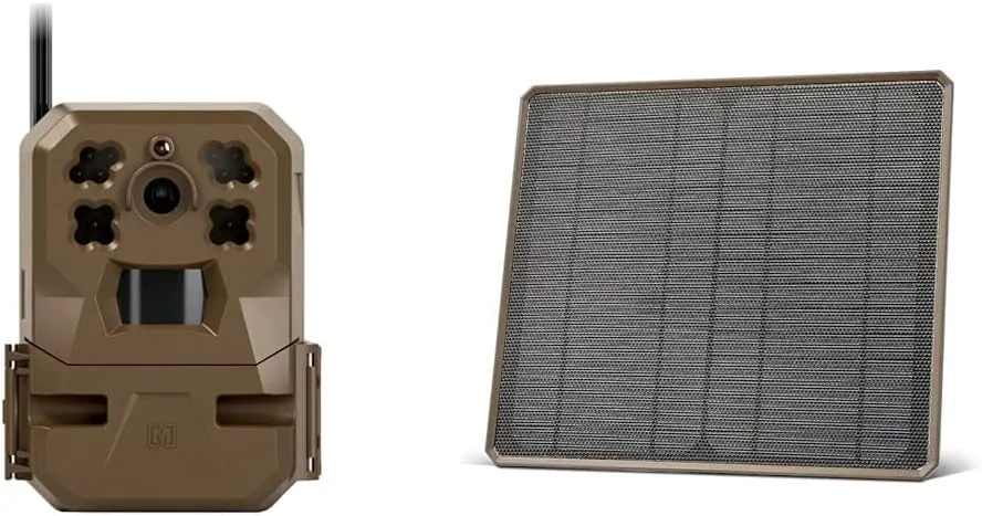 Moultrie Edge Cellular Trail Camera with Solar Panel   Power Pack | 10W | Auto Connect - Nationwide Coverage | 720p Video Audio | Built in Memory | Cloud Storage | 80 ft Low Glow IR LED Flash