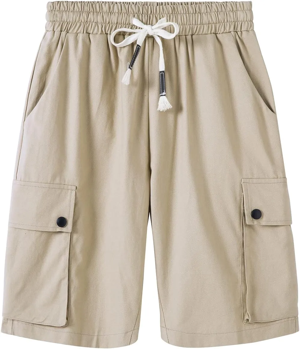 Msmsse Women's Cargo Hiking Shorts Soft Casual Lightweight Sports Knee Length Summer Shorts