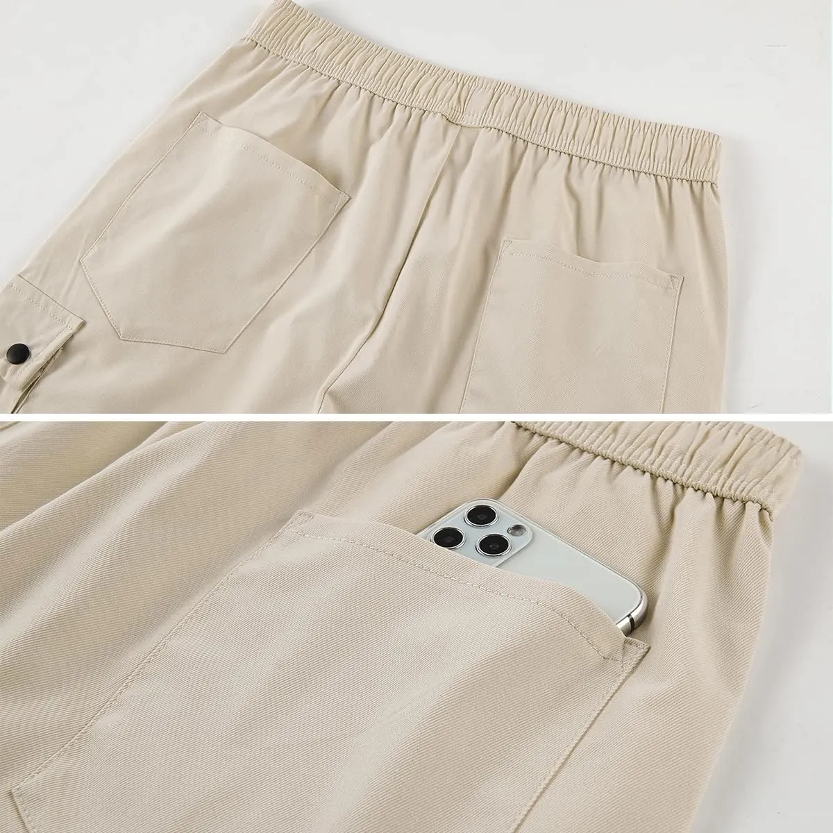 Msmsse Women's Cargo Hiking Shorts Soft Casual Lightweight Sports Knee Length Summer Shorts