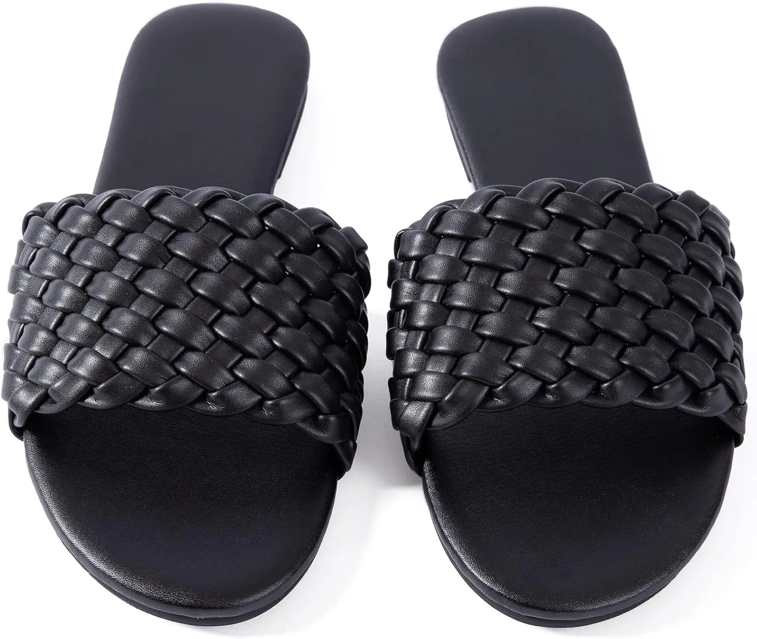 Mtzyoa Women Flat Sandals Braided Leather Nude Summer Dressy Fashion Evening Party Wedding Sandals