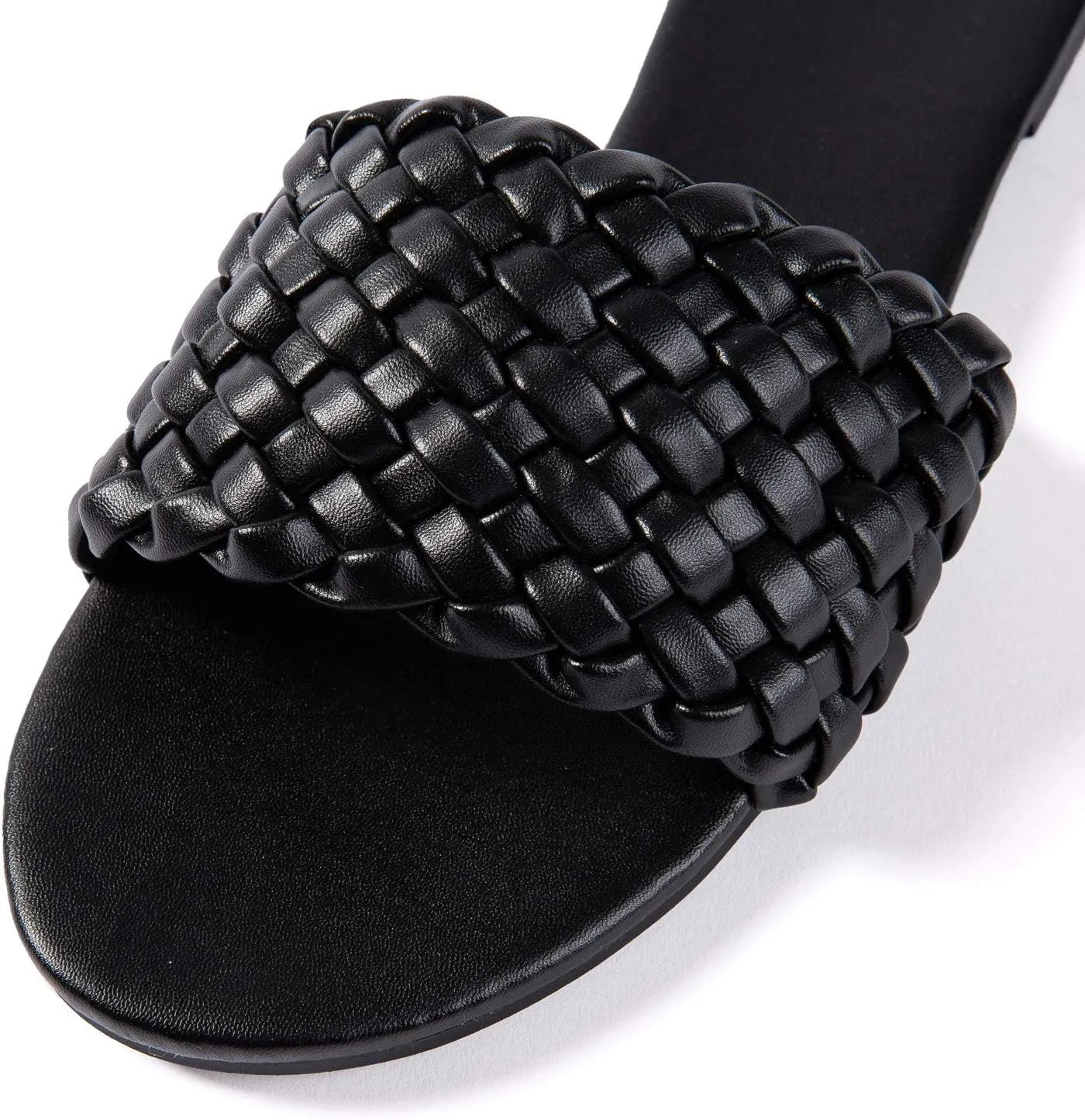 Mtzyoa Women Flat Sandals Braided Leather Nude Summer Dressy Fashion Evening Party Wedding Sandals