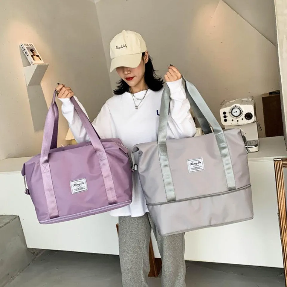 Multi-Function Foldable Expandable Travel Bag-Baby Pink