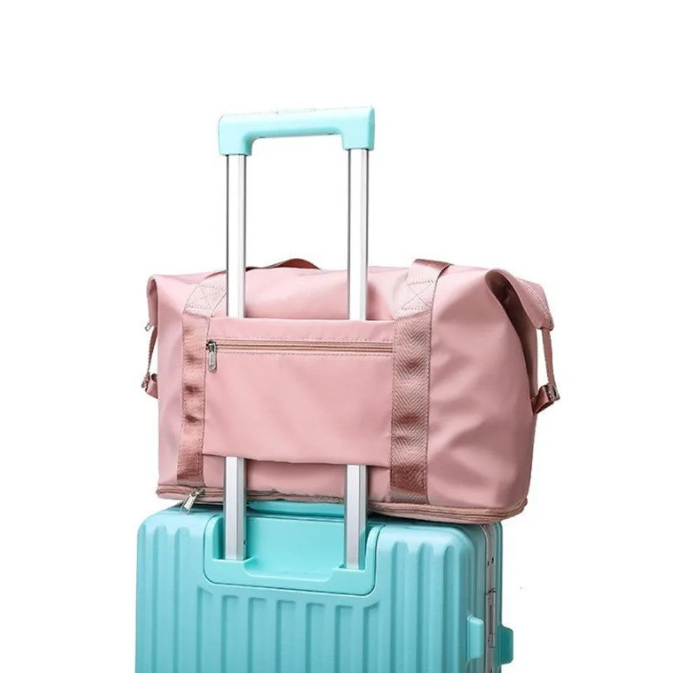 Multi-Function Foldable Expandable Travel Bag-Baby Pink