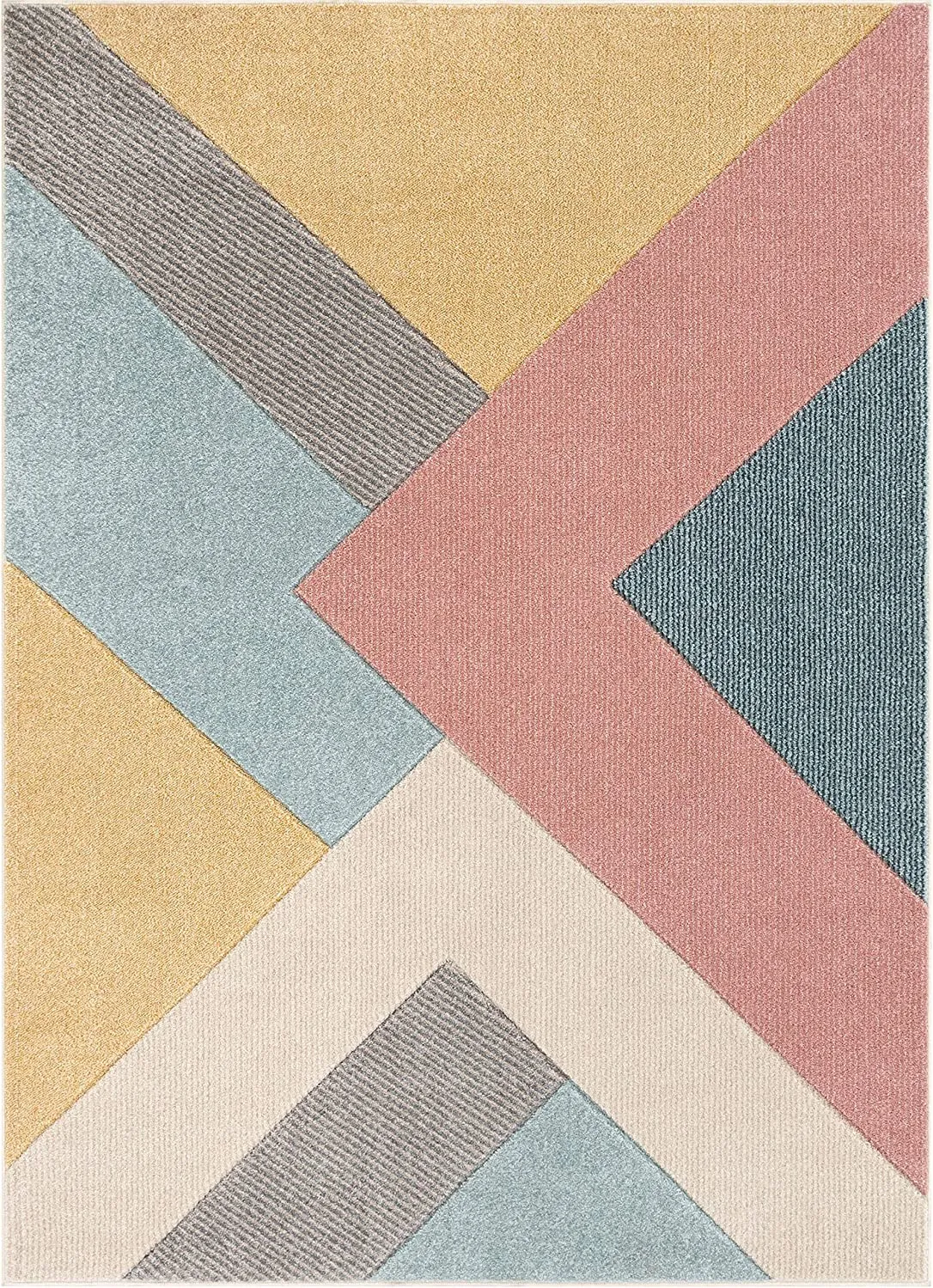 Multi Modern Geometric Triangle Pattern Area Rug