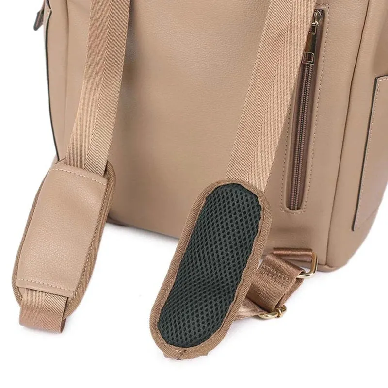 Multifunction Leather Diaper Bags Large Capacity Baby Bags for Baby Care Changing Bags for Mom Outdoor Travel Maternity Backpack