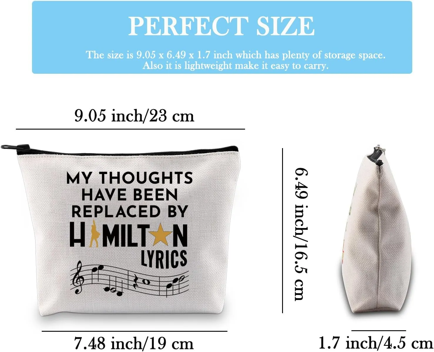 Musical Inspired Gift Musical Lyrics Gift Talk Less Smile More Travel Bag for Musical Lovers (LYRICS bag)