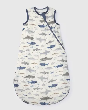 Muslin Lightweight Sleep Bag 0.5 TOG - Smiley Sharks