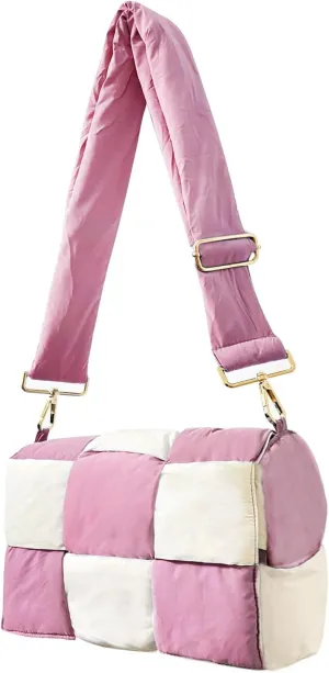 NAARIIAN Shoulder bags for women, Light-weight small puffer purses waterproof, hand-woven puffy bag crossbody handbag