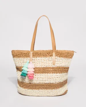 Natural Bella Weave Tote Bag