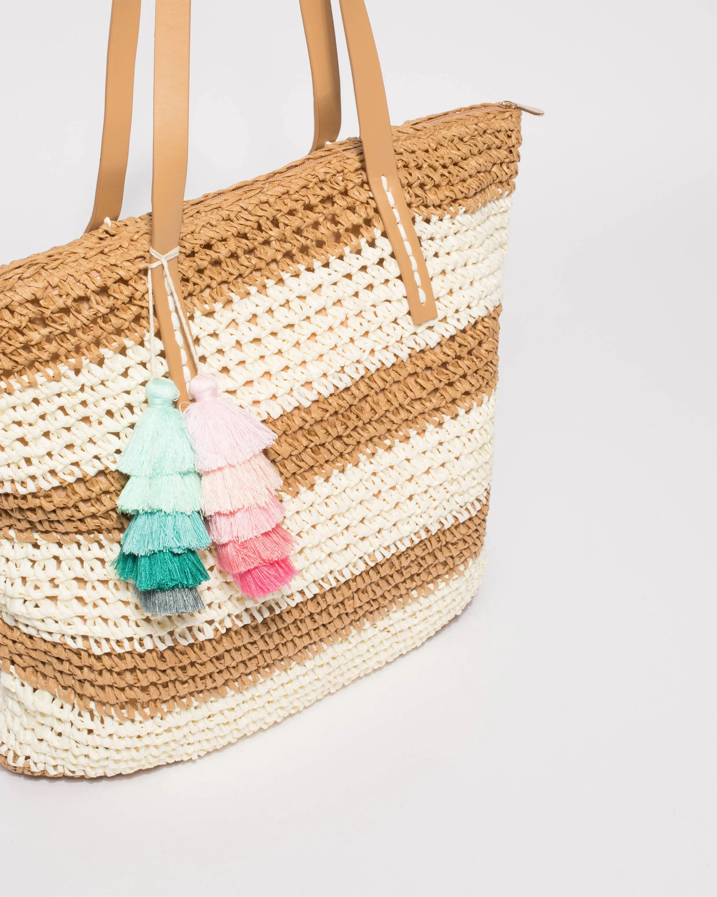 Natural Bella Weave Tote Bag