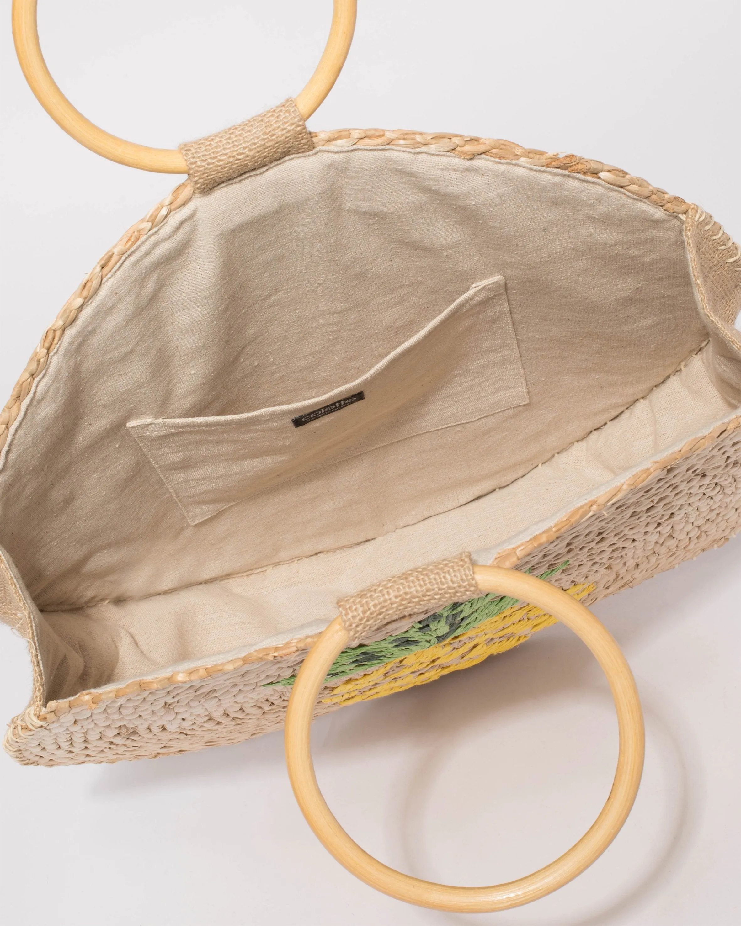 Natural Round Medium Weave Bag