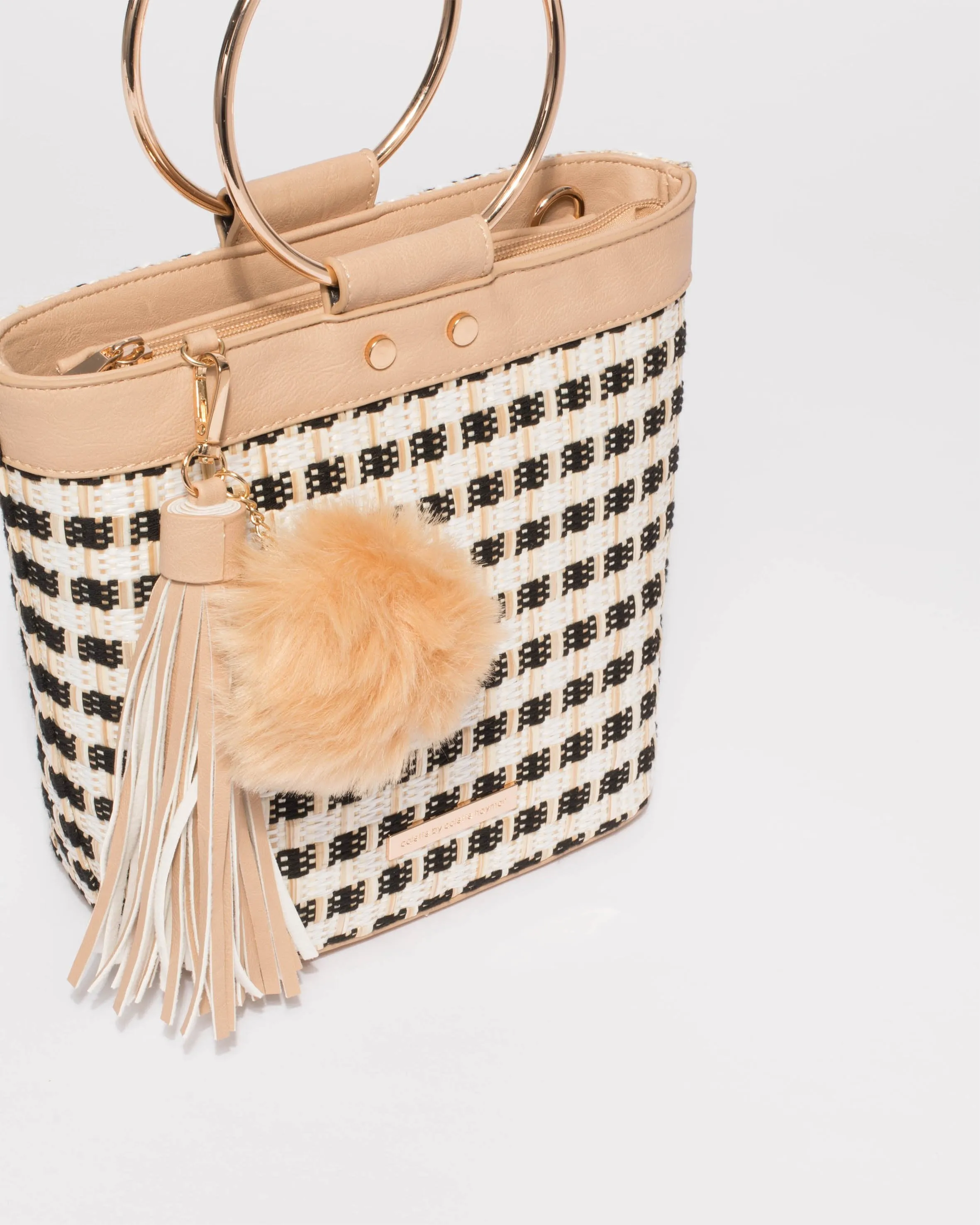 Natural Sabrina Ring Hardware Tote Bag