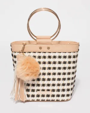 Natural Sabrina Ring Hardware Tote Bag