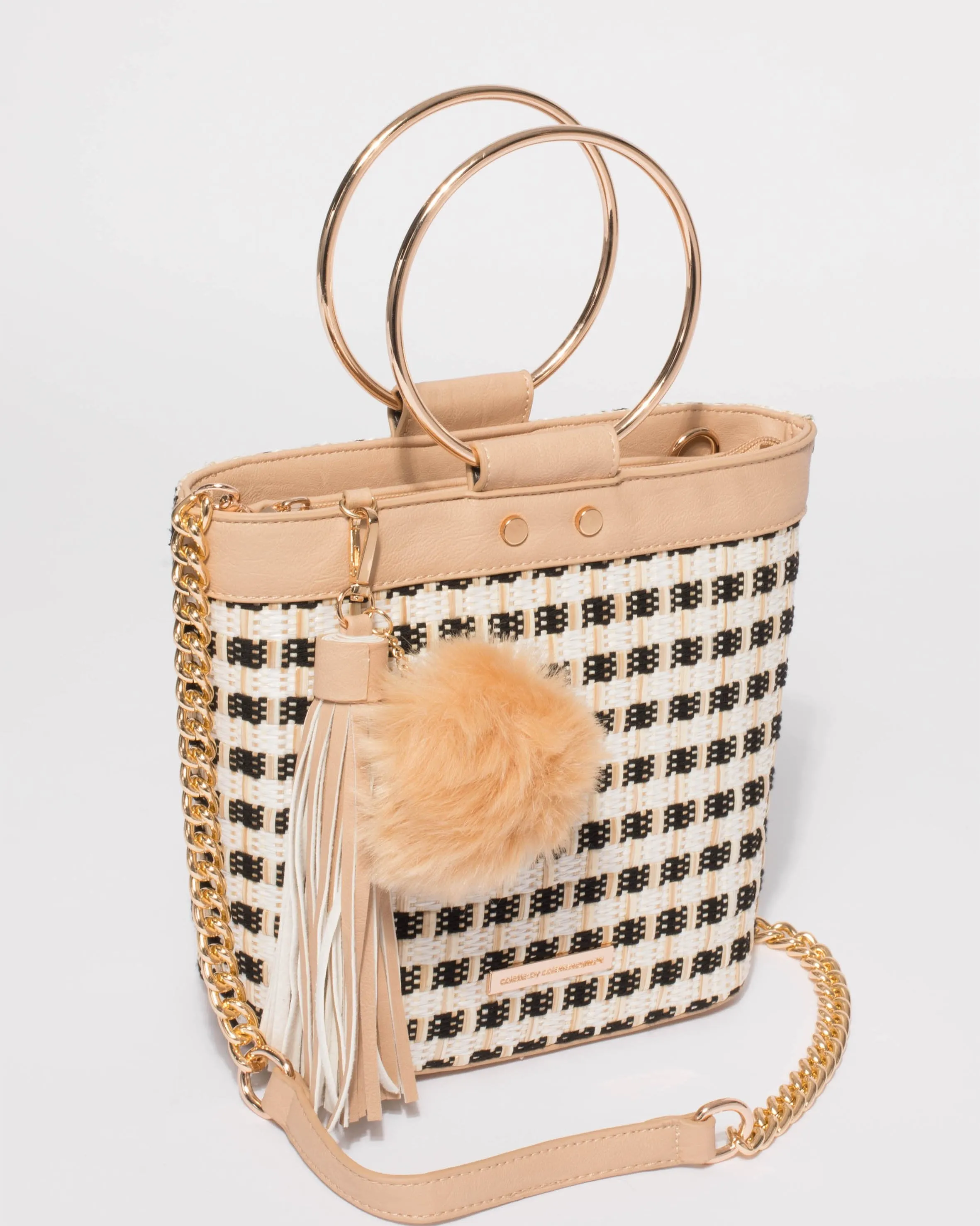 Natural Sabrina Ring Hardware Tote Bag