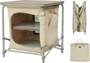 Naturehike Folding Camping Table with Large 2-Tier Storage Organizer & Side Pocket