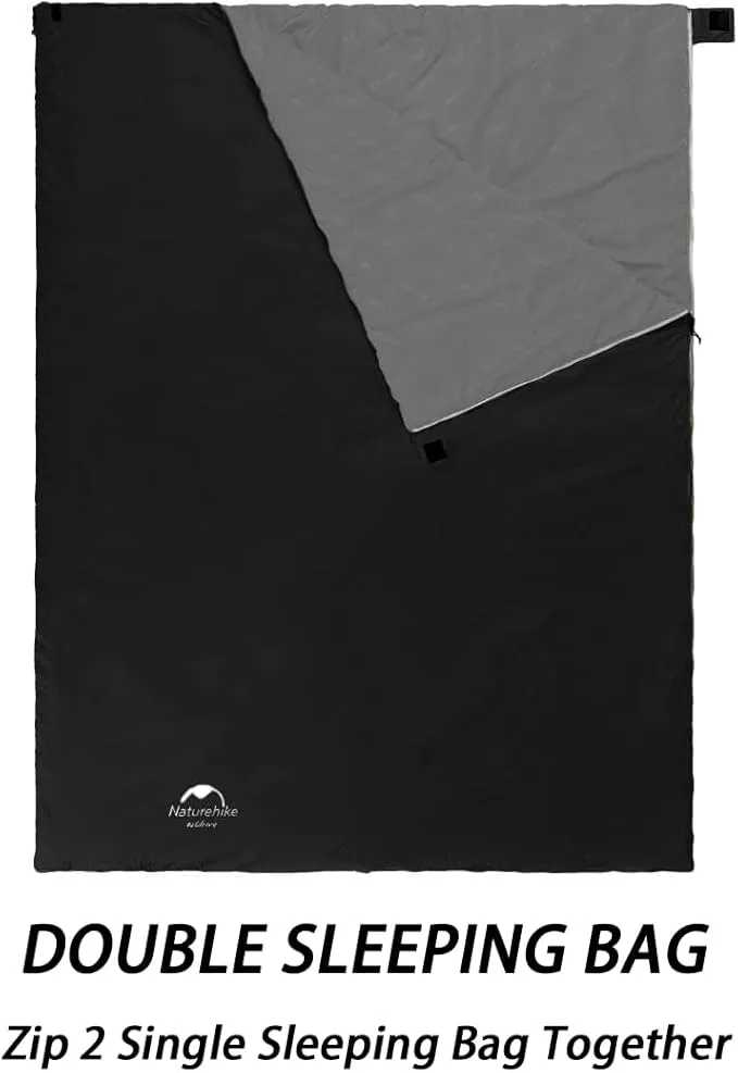 Naturehike Ultralight Sleeping Bag - Envelope Lightweight Portable, Waterproof, Comfort with Compression Sack - Great for 3 Season Traveling, Camping, Hiking