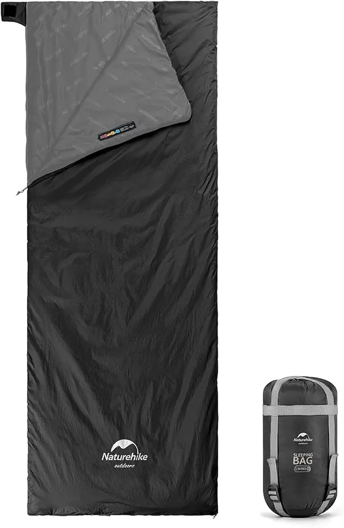 Naturehike Ultralight Sleeping Bag - Envelope Lightweight Portable, Waterproof, Comfort with Compression Sack - Great for 3 Season Traveling, Camping, Hiking