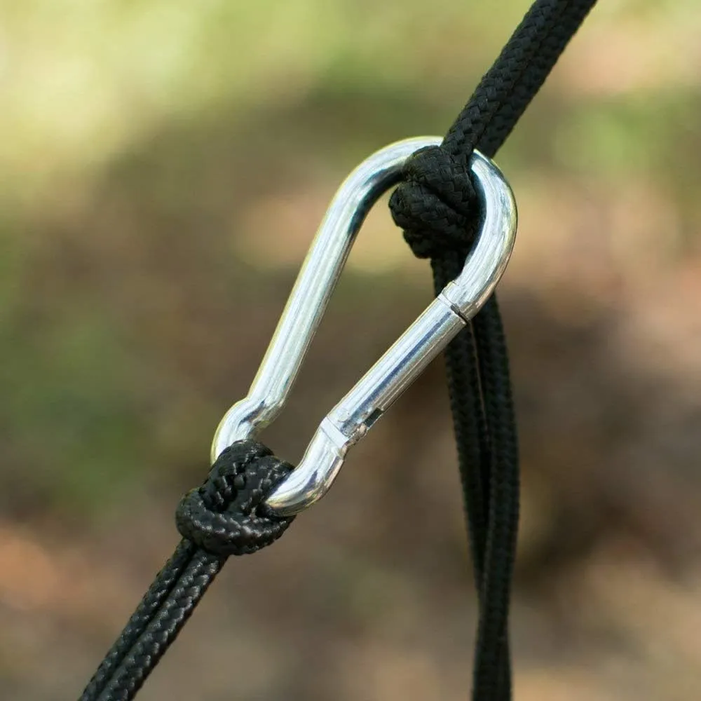 Neolite Double Camping Hammock - Lightweight Portable Nylon Parachute Hammock for Backpacking, Travel, Beach, Yard. Hammock Straps & Steel Carabiners Included (Olive Green/Navy)