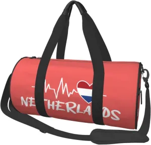 Netherlands Heartbeat Duffel Bag Gym Bag Travel Sports Tote Large Foldable Beach Swim Yoga4