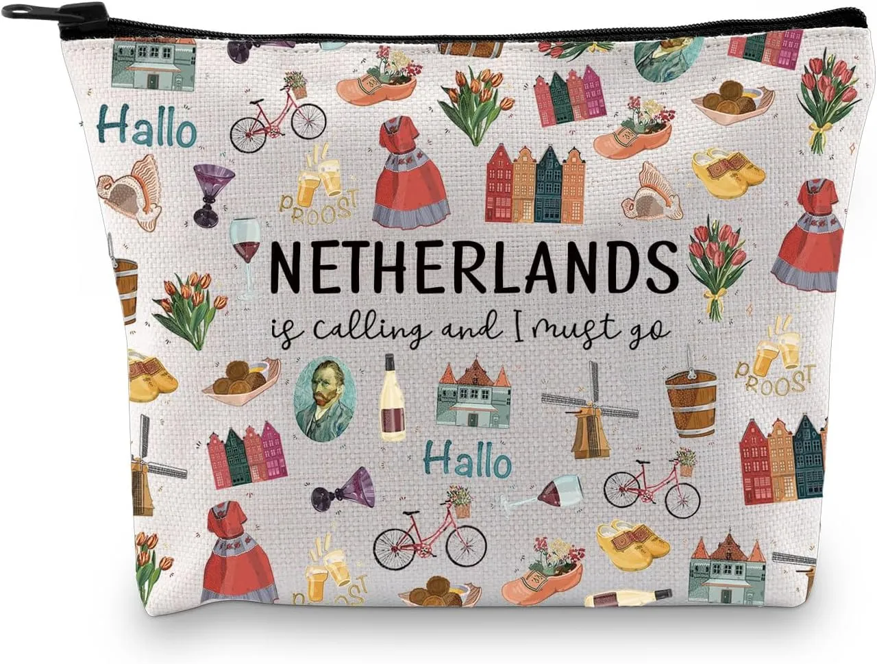 Netherlands Holland Dutch Souvenir Gift Bachelorette Party Gift Netherlands Is Calling I Must Go Travel Makeup Bag