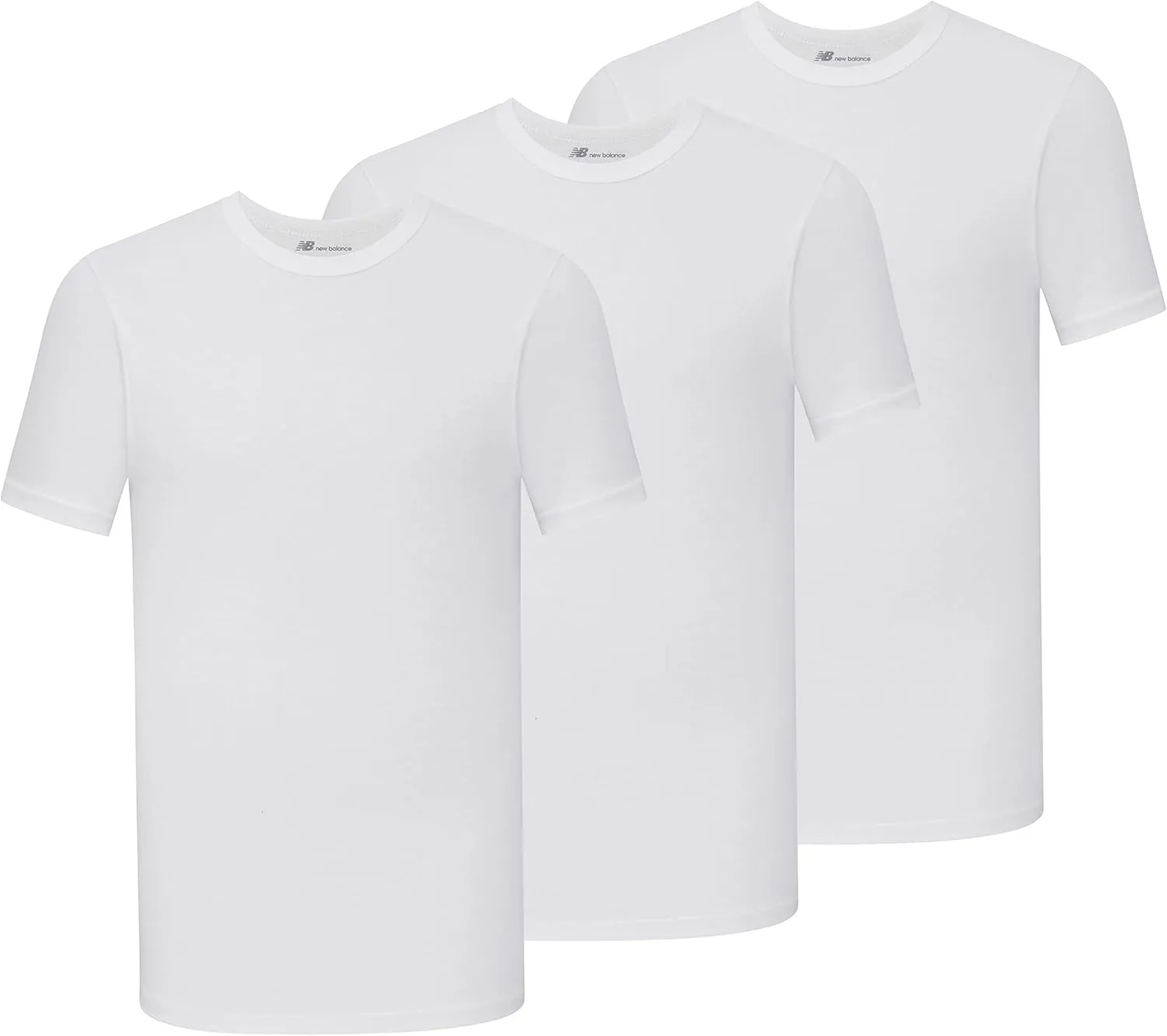 New Balance Men's Cotton Performance Crew Neck Undershirts (3 Pack)