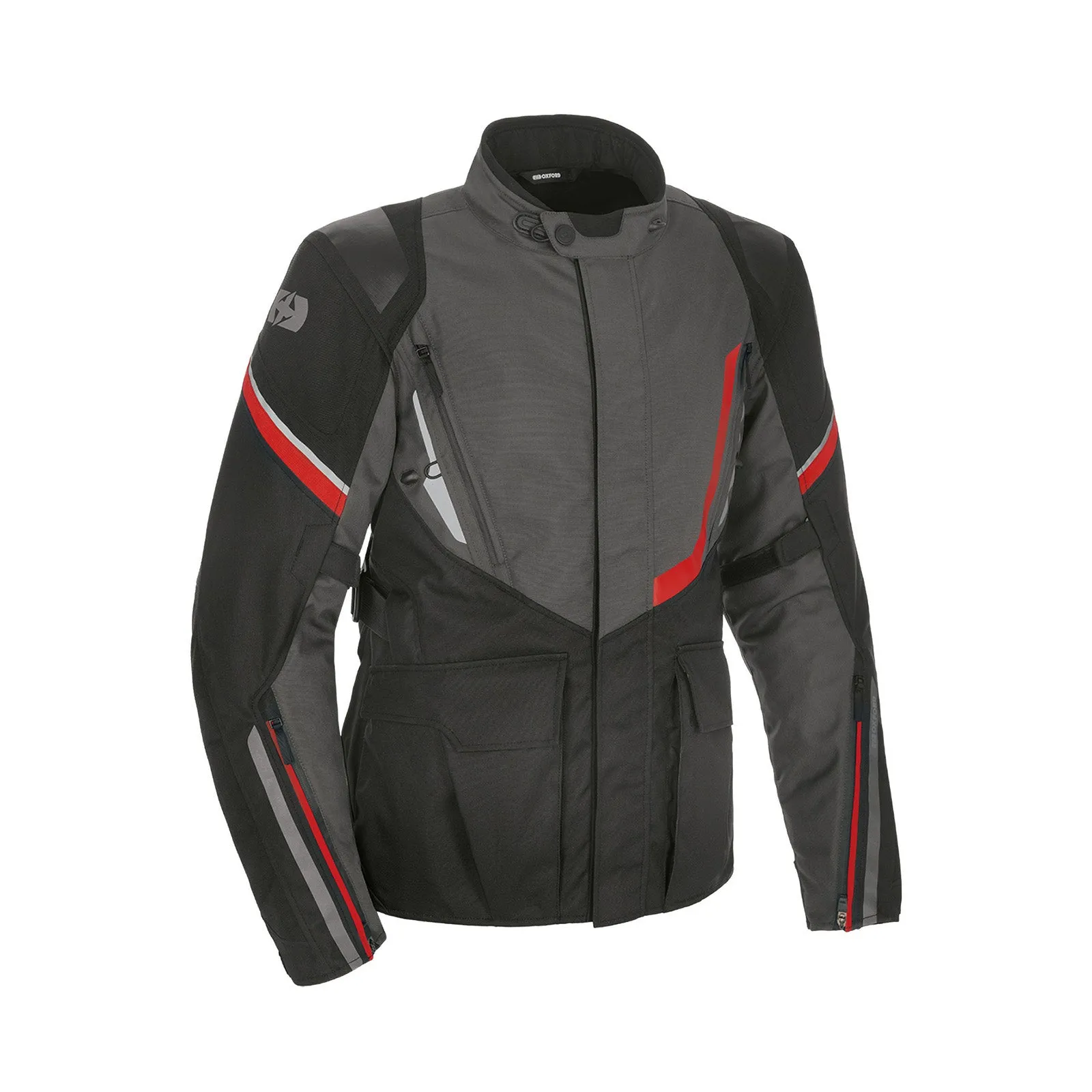 New OXFORD Montreal 4.0 Dry2Dry Jacket - Black / Grey / Red (S) #OXTM201103S