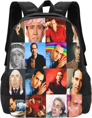 Nic-olas Cage Backpack,Large Capacity Lightweight Travel Casual Daypack Large Laptop Bag