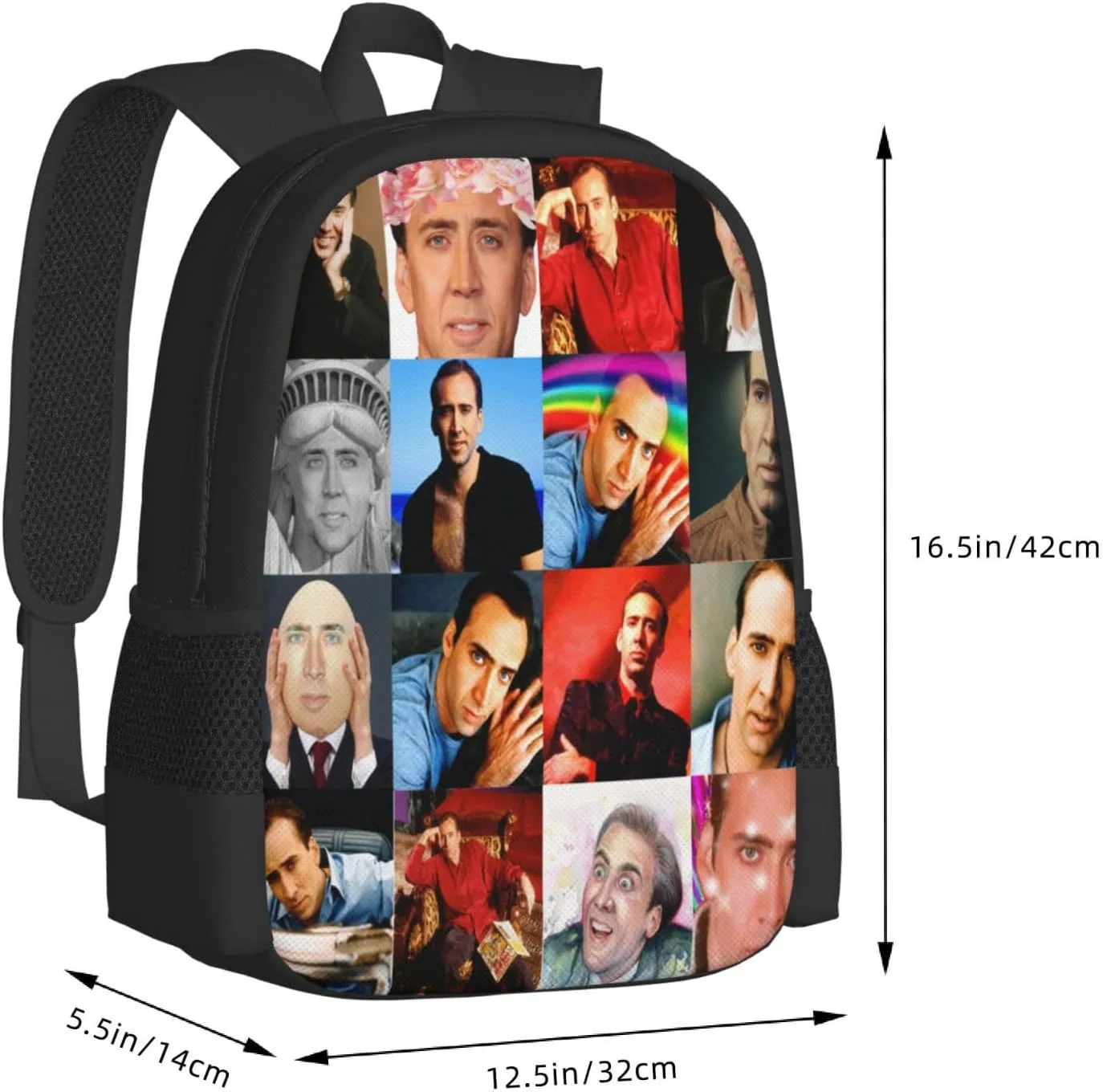 Nic-olas Cage Backpack,Large Capacity Lightweight Travel Casual Daypack Large Laptop Bag