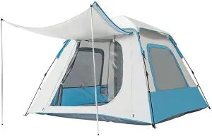 NIEH 3-4 Person Instant Pop-up Tent Dome Tent for Outdoor Camping, Automatic Quick-Opening Breathable Sunscreen Portable Foldable
