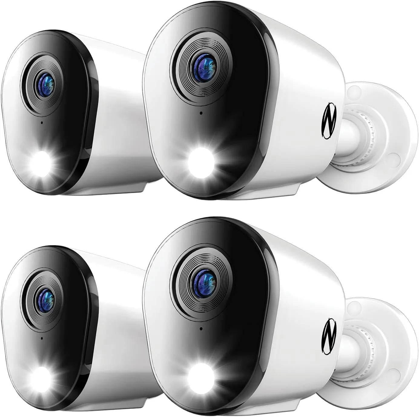 Night Owl Add On Wired 4K HD Indoor/Outdoor Deterrence Cameras with 2-Way Audio (4-Pack) (Requires Compatible DVR - Sold Separately) (4 Camera)