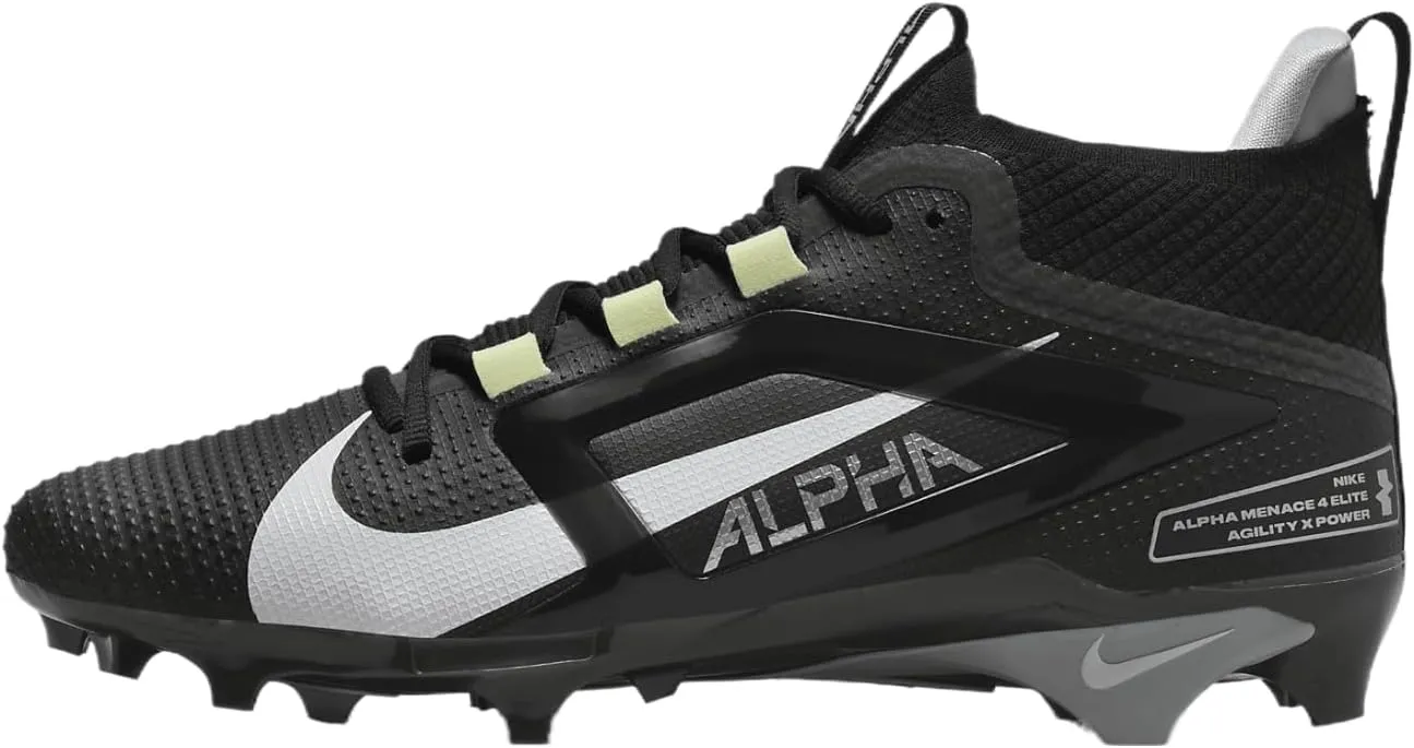 Nike Alpha Menace 4 Elite Football Cleats (FD7036-600, University Red/Team Red/Black/White)