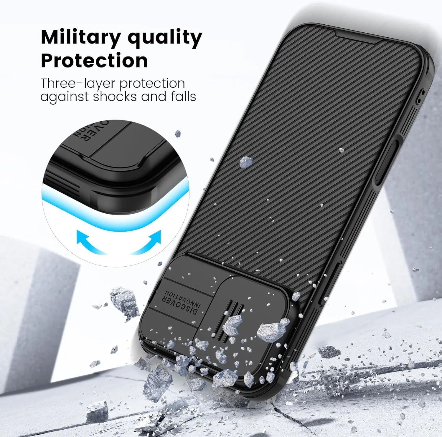 Nillkin for Phone 16 Pro case, CamShield Pro 16 Pro Case with Slide Camera Cover, Back Cover Compatible with Phone 16 Pro 5G Slim case 6.3'' Black