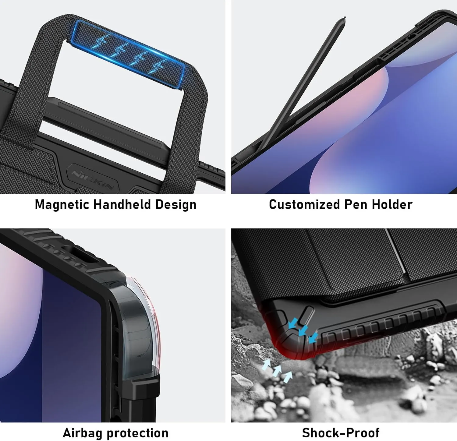 Nillkin for Samsung Galaxy Tab S10 Ultra Detachable Keyboard Case with 7 Backlit, Kickstand, Trackpad, S Pen Holder, S10 Ultra Tablet Case with Keyboard for Tablet S9 Ultra 14.6''