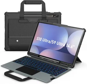 Nillkin for Samsung Galaxy Tab S10 Ultra Detachable Keyboard Case with 7 Backlit, Kickstand, Trackpad, S Pen Holder, S10 Ultra Tablet Case with Keyboard for Tablet S9 Ultra 14.6''
