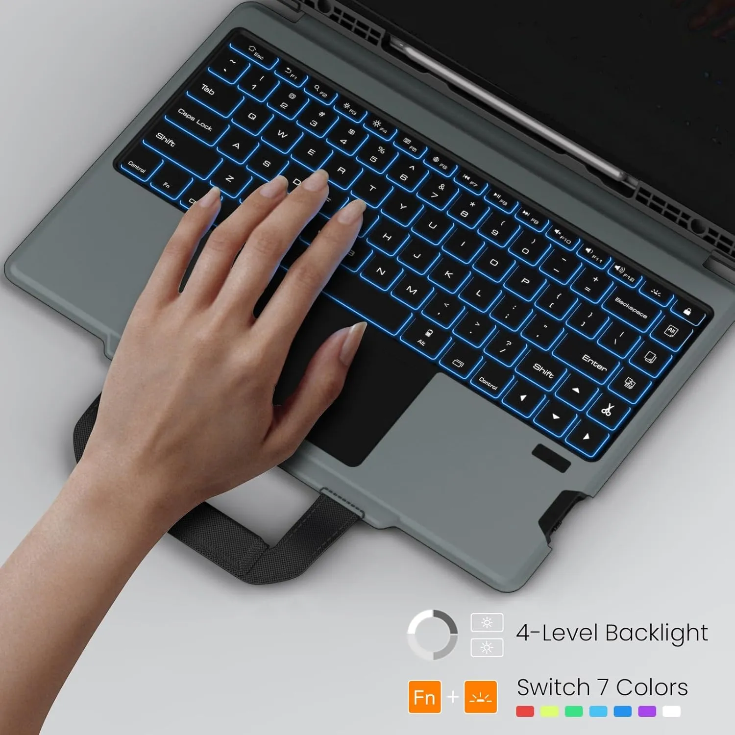 Nillkin for Samsung Galaxy Tab S10 Ultra Detachable Keyboard Case with 7 Backlit, Kickstand, Trackpad, S Pen Holder, S10 Ultra Tablet Case with Keyboard for Tablet S9 Ultra 14.6''