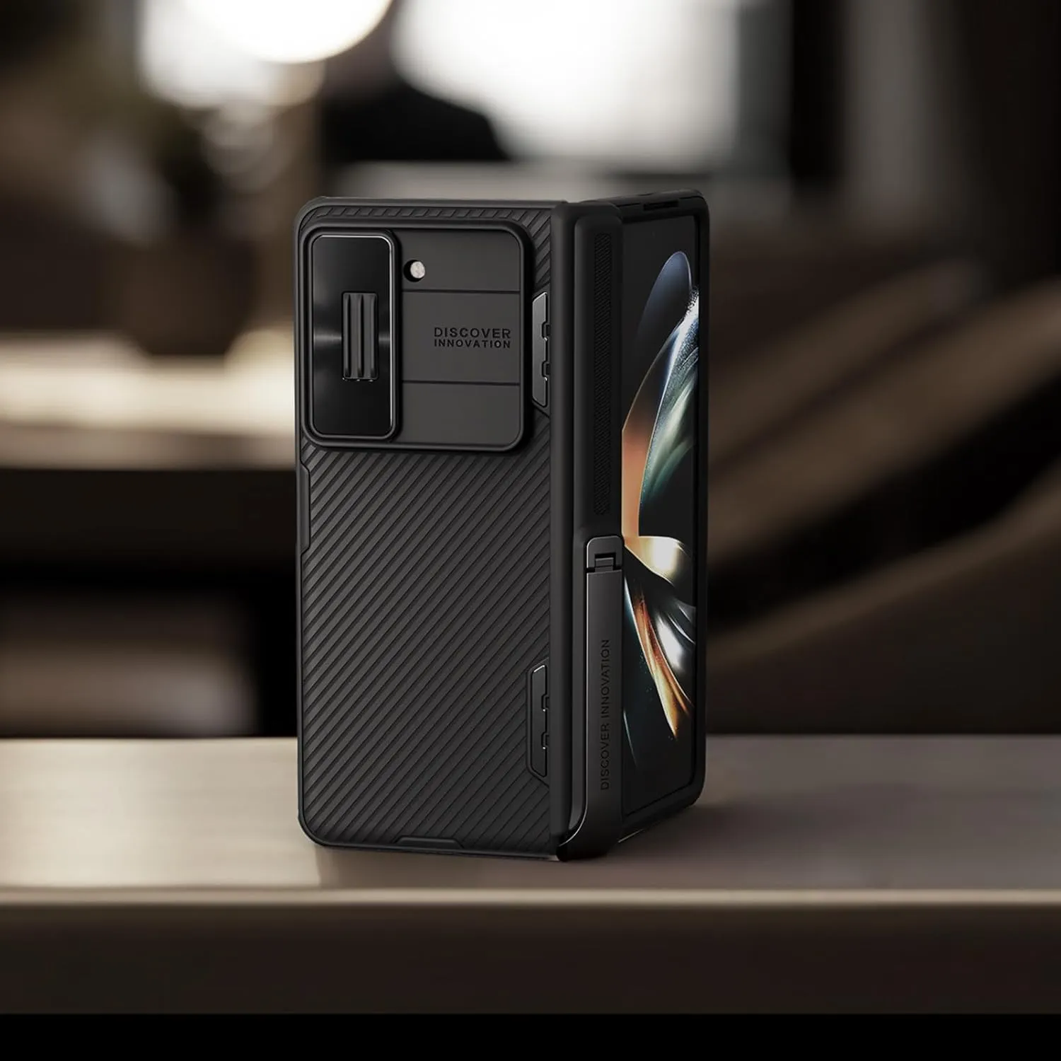 Nillkin for Samsung Galaxy Z Fold 5 Case with Kickstand & Hinge Protection [Slide Camera Cover] CamShield Pro Slim Protective Phone Case for Galaxy Z Fold 5 5G Black