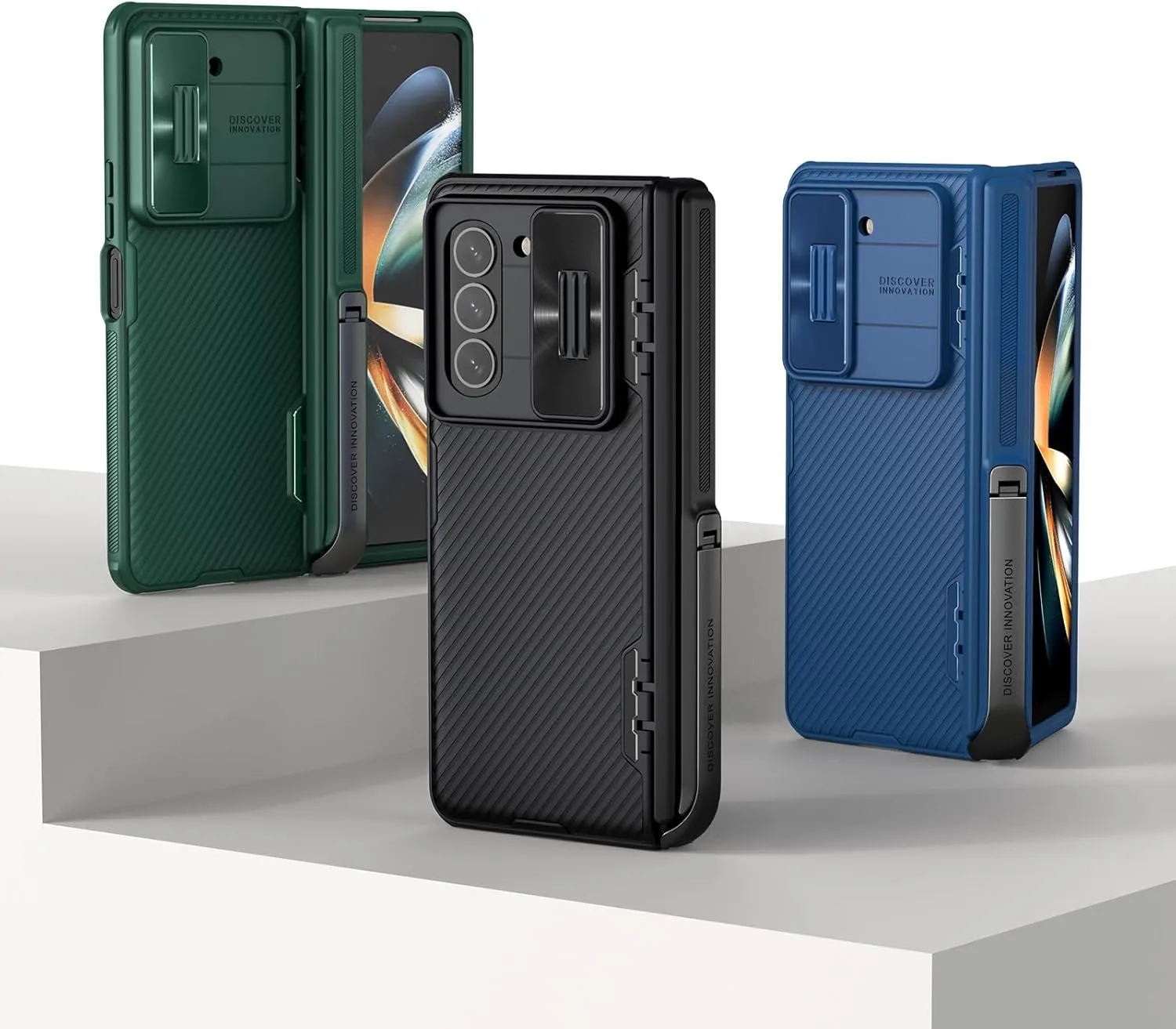 Nillkin for Samsung Galaxy Z Fold 5 Case with Kickstand & Hinge Protection [Slide Camera Cover] CamShield Pro Slim Protective Phone Case for Galaxy Z Fold 5 5G Black