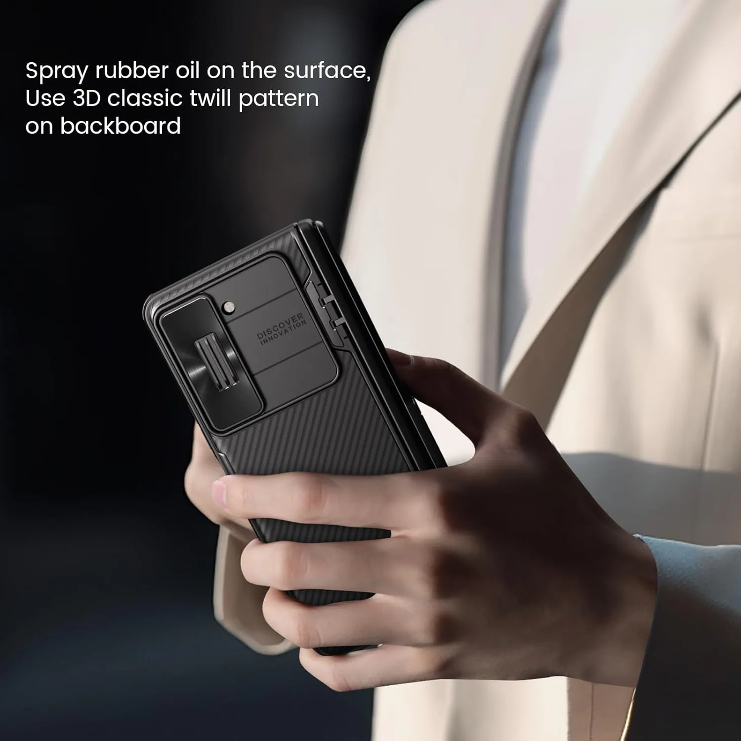 Nillkin for Samsung Galaxy Z Fold 5 Case with Kickstand & Hinge Protection [Slide Camera Cover] CamShield Pro Slim Protective Phone Case for Galaxy Z Fold 5 5G Black