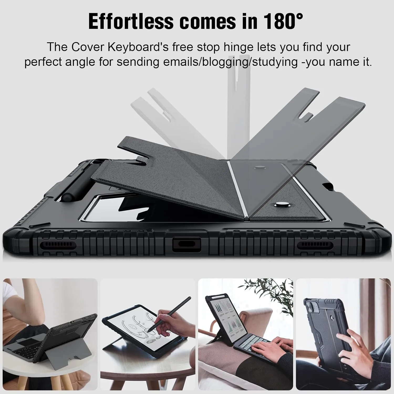 Nillkin Galaxy Tab S7 FE Keyboard Case 12.4 inch with Multi-Touch Trackpad and Camera Cover Compatible with Galaxy Tab S8  /S7  , Detachable Folio Keyboard Cover with S Pen Holder