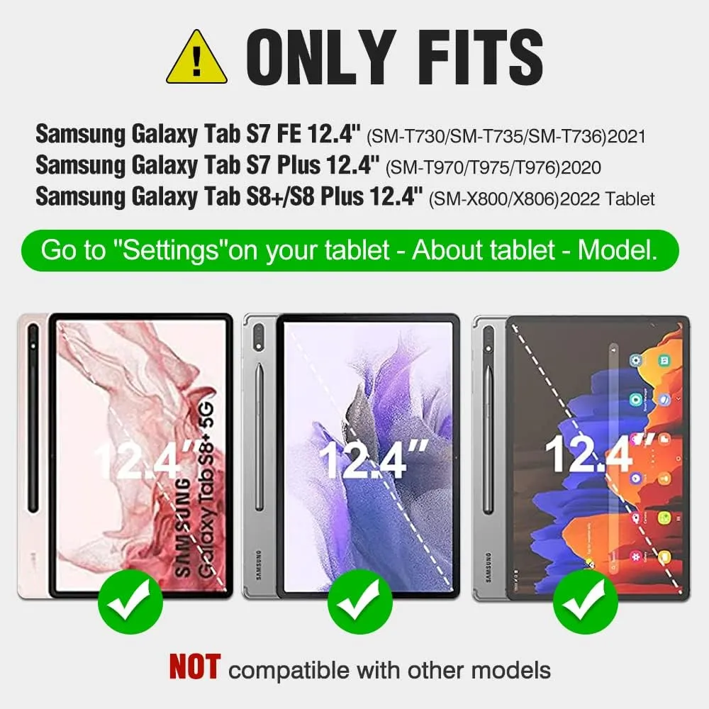 Nillkin Galaxy Tab S7 FE Keyboard Case 12.4 inch with Multi-Touch Trackpad and Camera Cover Compatible with Galaxy Tab S8  /S7  , Detachable Folio Keyboard Cover with S Pen Holder
