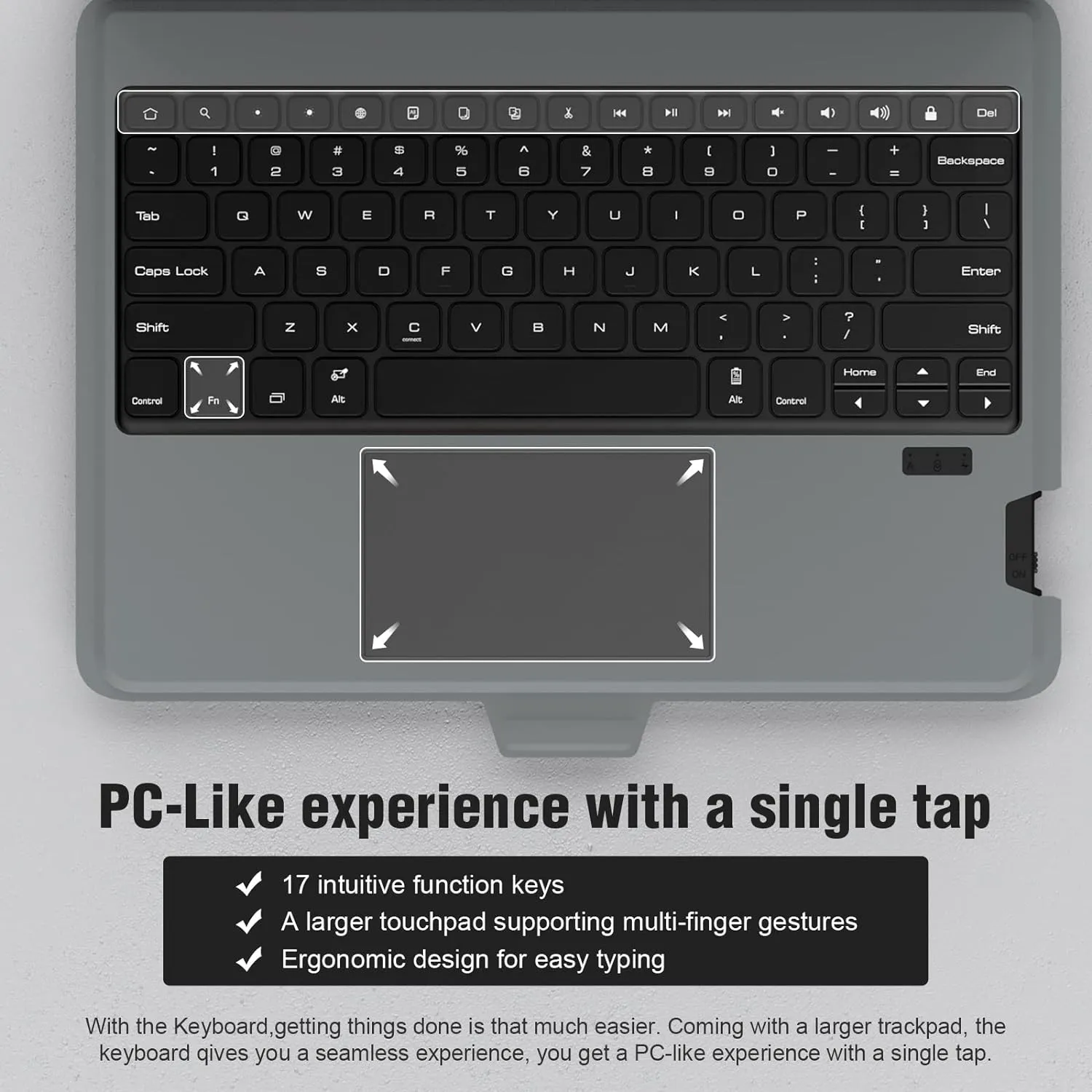 Nillkin Galaxy Tab S7 FE Keyboard Case 12.4 inch with Multi-Touch Trackpad and Camera Cover Compatible with Galaxy Tab S8  /S7  , Detachable Folio Keyboard Cover with S Pen Holder