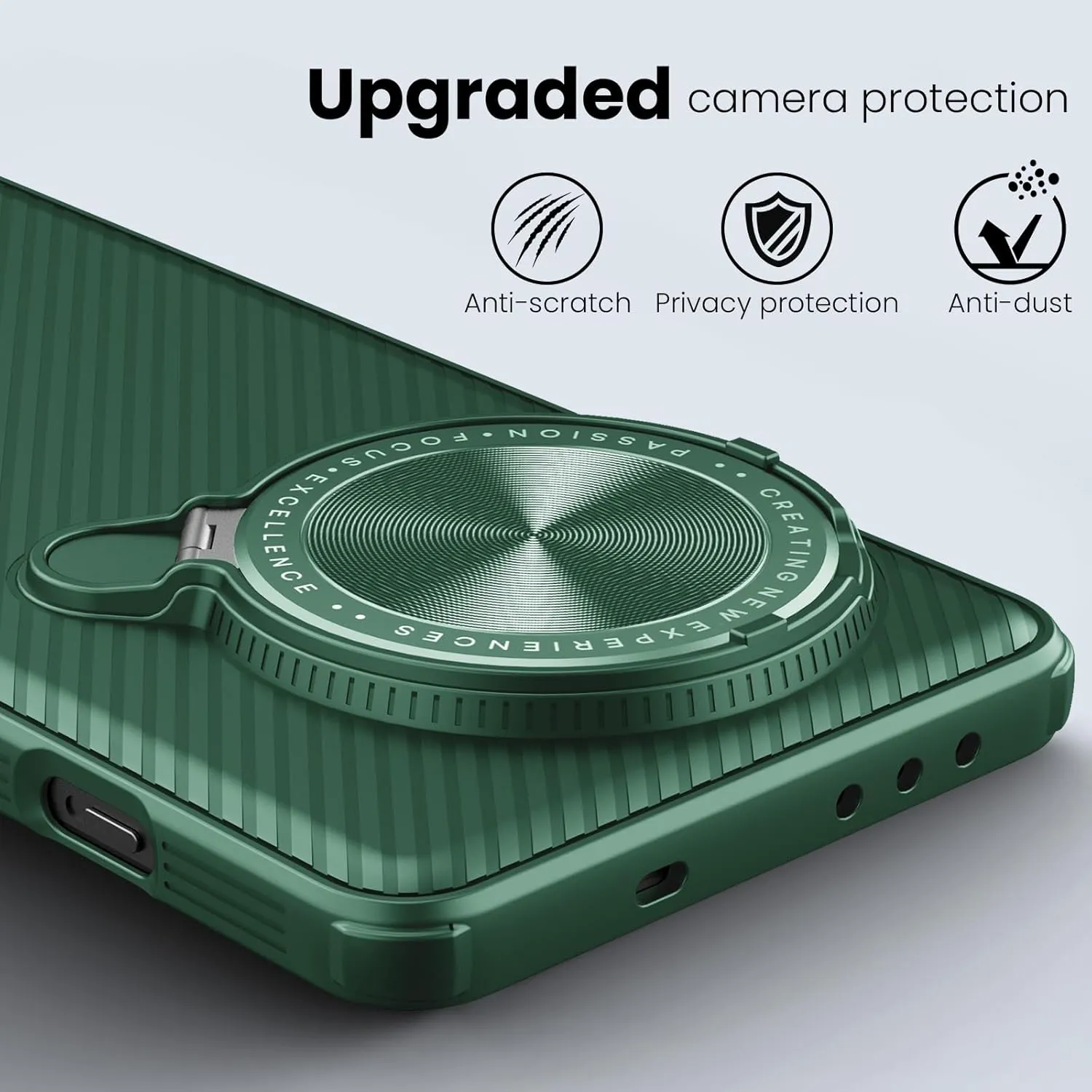 Nillkin Magnetic for OnePlus 13 Case, Compatible with MagSafe, Thin Slim Fit Case with Upgrade Camera Cover and Kickstand, Camshield Prop Case for OnePlus 13, Green