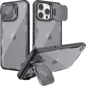 Nillkin Phone Case for iPhone 16 Pro Max, Eco-Friendly,Made from Plants, iPhone 16 Pro Max Case with Camera Protection & Stand- Biodegradable and Soft TPU, Black Mountain