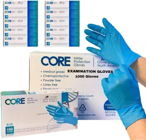 Nitrile Exam Gloves, Powder Free, Latex Free, Chemo Tested, Fentanyl Resistant - Blue (Box/Case)