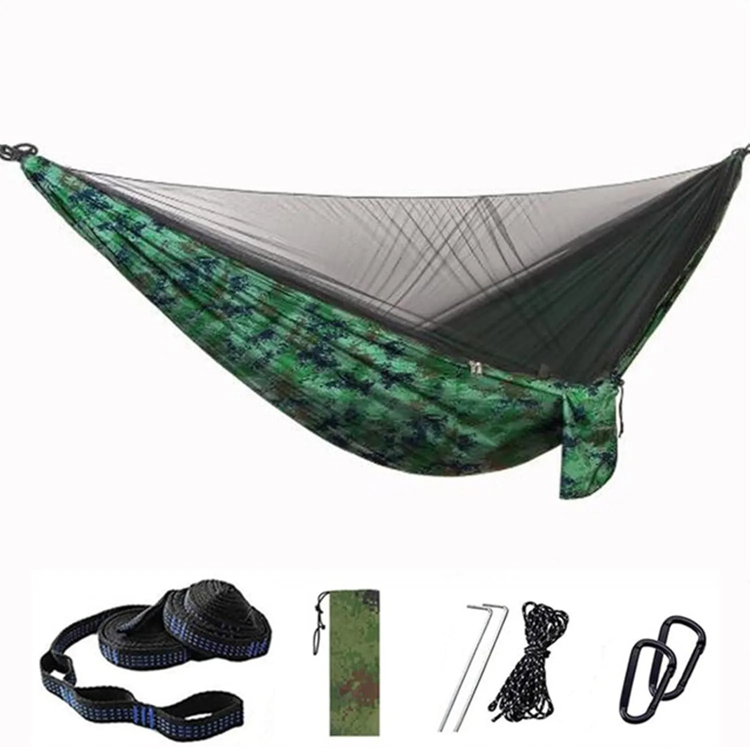 NOBRIM Portable Hammock Outdoors Double Camping Hammocks with Mosquito Net Lightweight Parachute Nylon Hammock for Backpacking Hiking