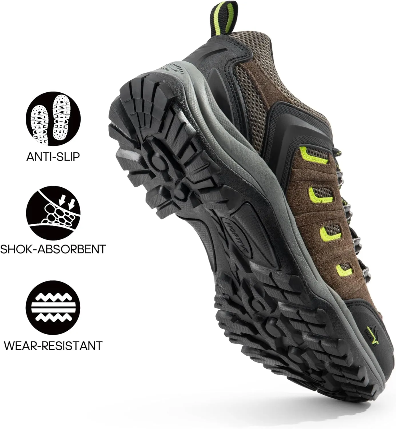 NORTIV 8 Men's Waterproof Hiking Shoes Leather Low-Top Hiking Shoes for Outdoor Trailing Trekking Camping Walking Quest