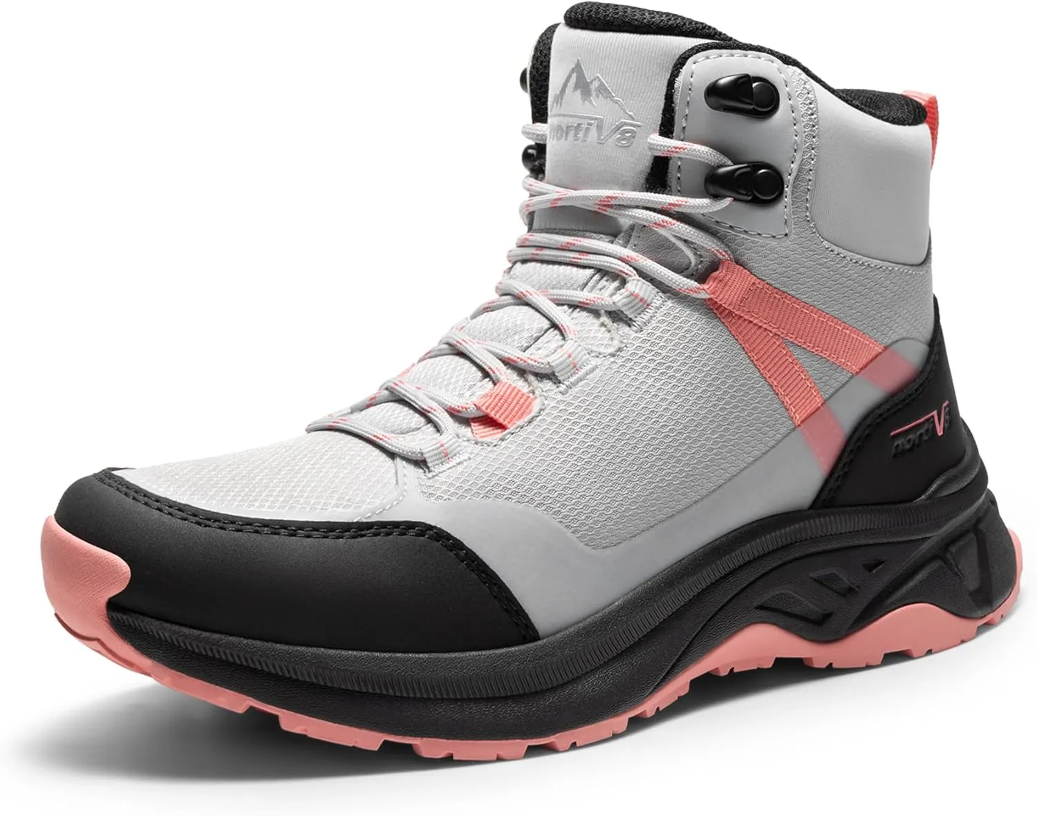 NORTIV 8 Women's Hiking Boots Waterproof Lightweight Outdoor Trekking Comfortable Non-Slip Backpacking Camping Ankle Boot Hollow