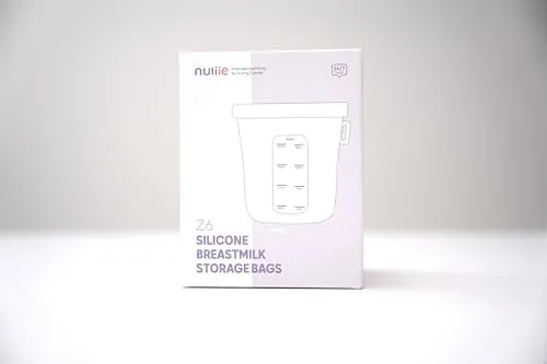 Nuliie 7 Pcs Reusable Silicone Breastmilk Storage Bags, 12oz/360ml Double Leak-Proof Breastmilk Freezer Bags, BPA Free Self-Standing Milk Bags for Breastfeeding, Baby Food Pouches